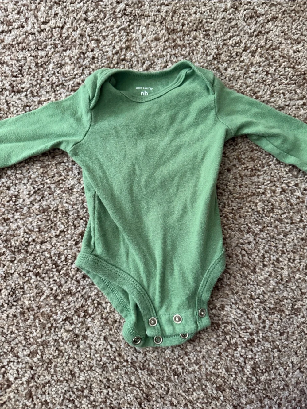 Green Long-Sleeve Baby Onesie